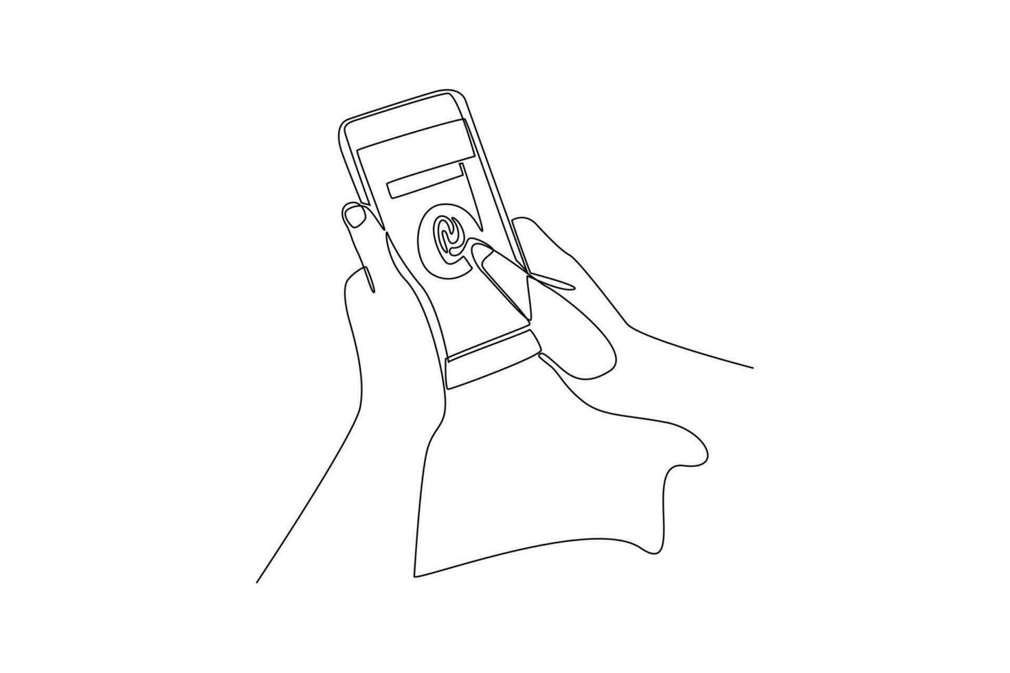 Continuous one line drawing Face recognition, voice authentication and retina scanning. Biometric authentication concept. Doodle vector illustration.