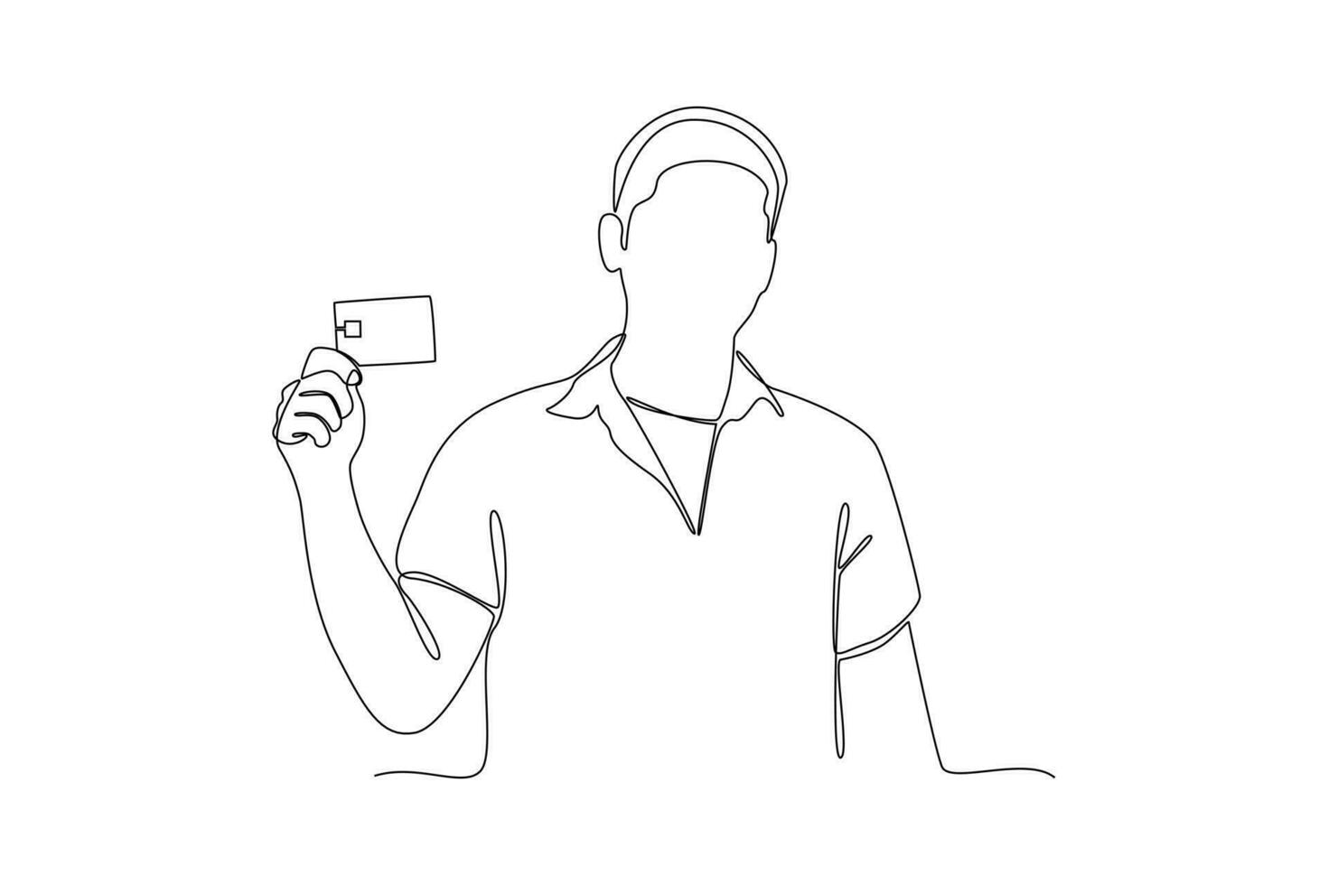 Continuous one line drawing Face recognition, voice authentication and retina scanning. Biometric authentication concept. Doodle vector illustration.