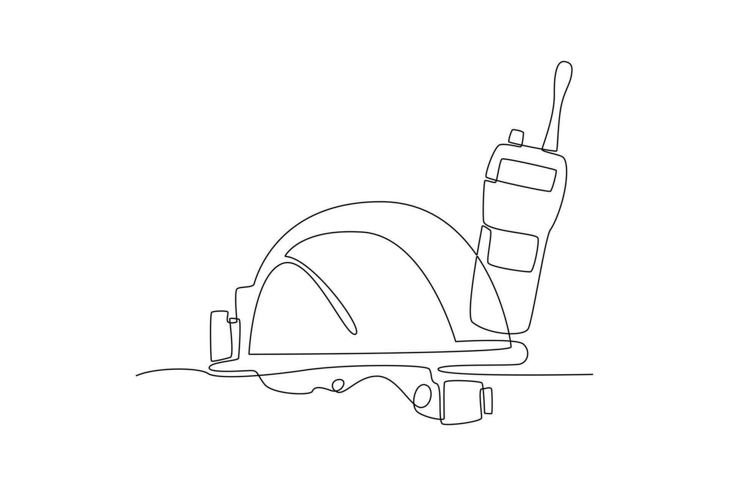 continuo uno línea dibujo minería industria isométrica icono. minería equipo concepto. garabatear vector ilustración.