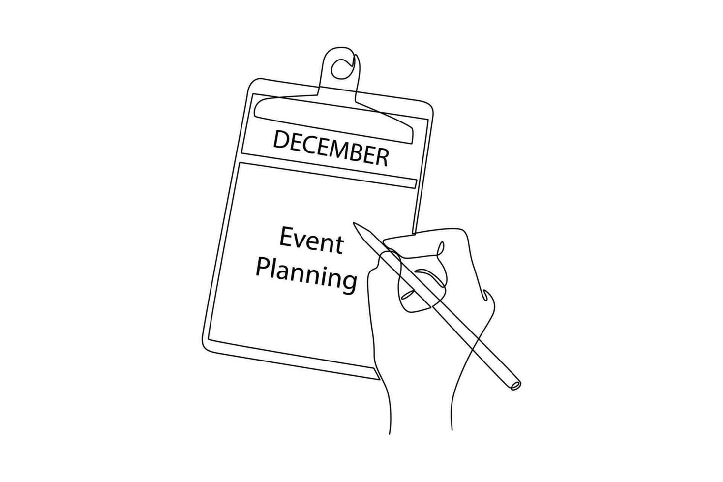 One continuous line drawing of Events, scheduling, creativity. Event management concept. vector