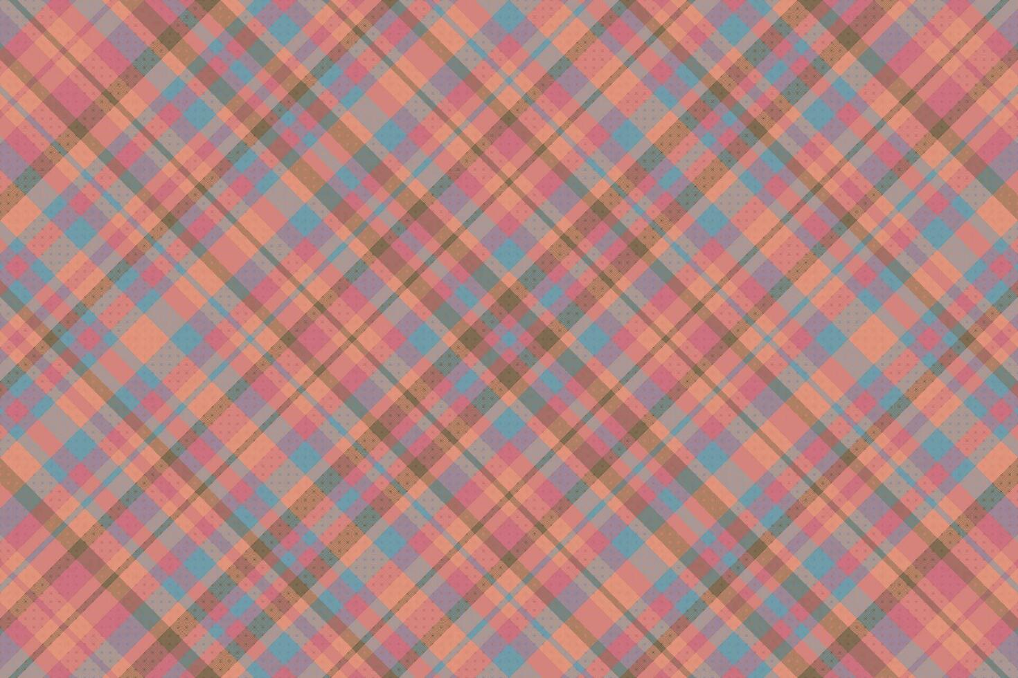 Tartan plaid pattern with texture and retro color. vector