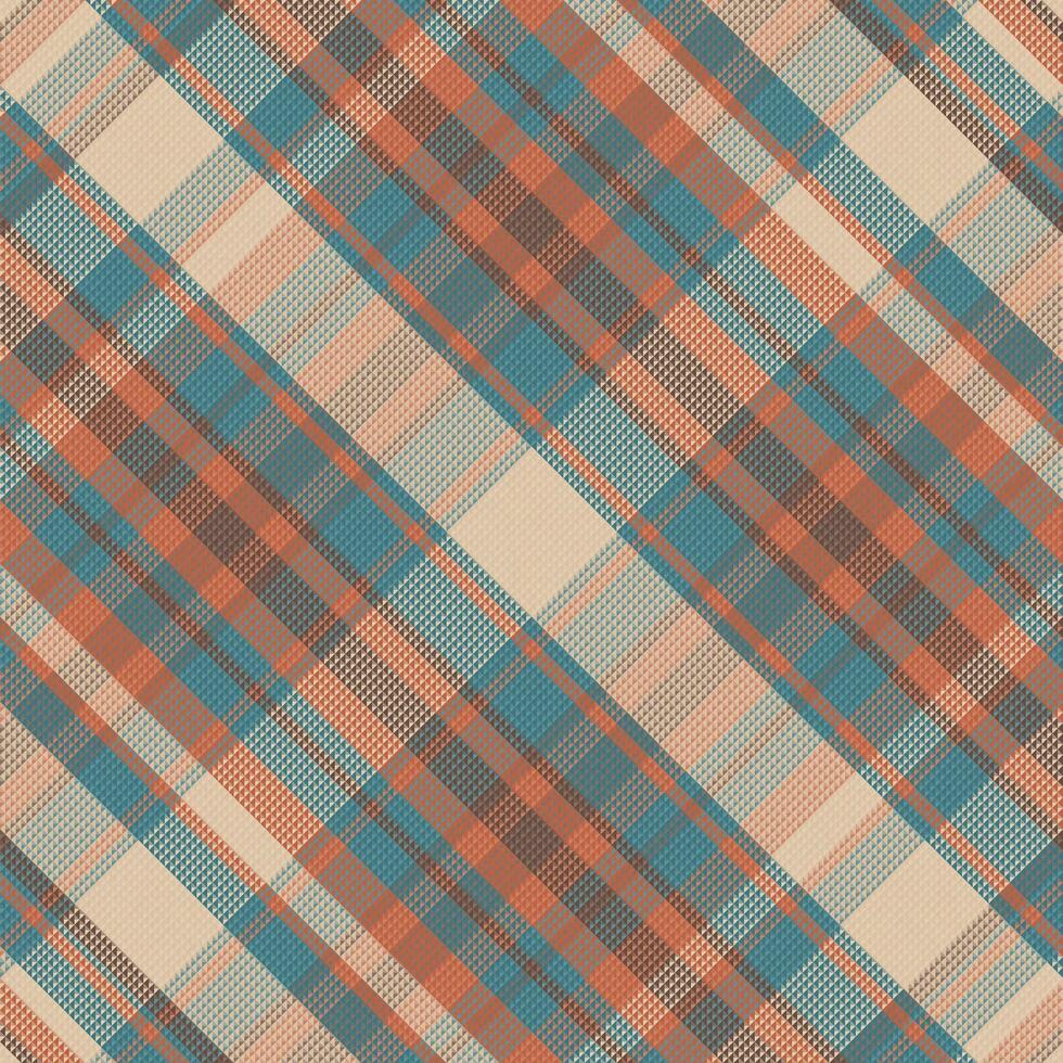 Tartan plaid pattern with texture and retro color. vector