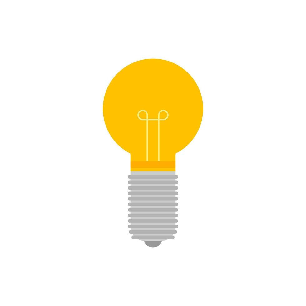 ligero bulbo plano diseño vector ilustración aislado en blanco antecedentes. idea firmar, solución, pensando concepto. Encendiendo eléctrico lámpara.