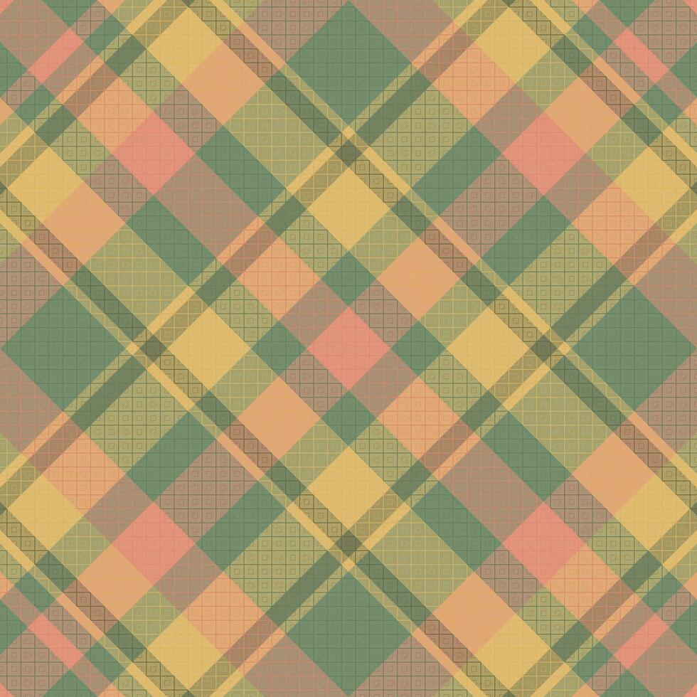 Tartan plaid pattern with texture and retro color. vector