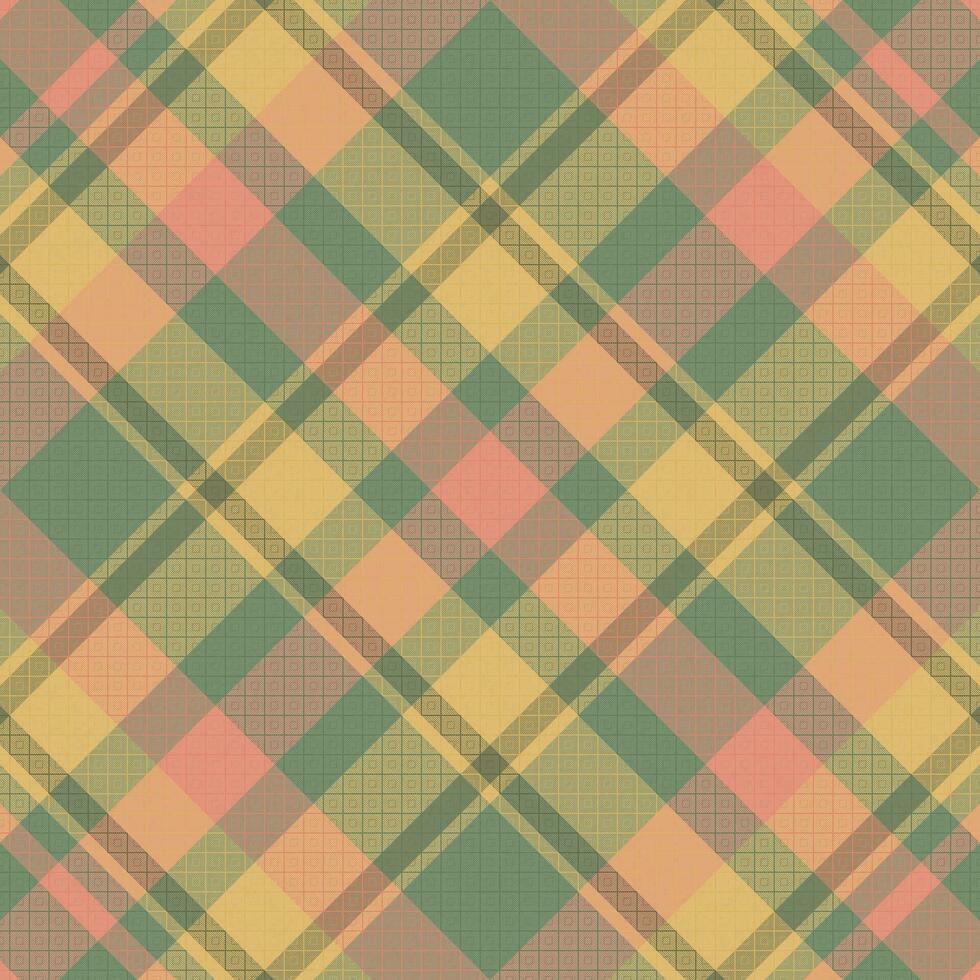 Tartan plaid pattern with texture and retro color. vector