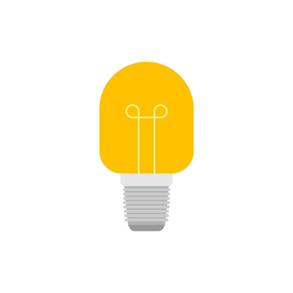 Light Bulb flat design vector illustration isolated on white background. Idea sign, solution, thinking concept. Lighting Electric lamp.