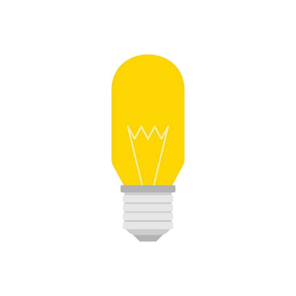 Light Bulb flat design vector illustration isolated on white background. Idea sign, solution, thinking concept. Lighting Electric lamp.