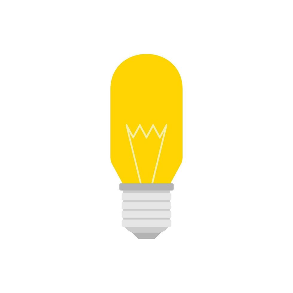 Light Bulb flat design vector illustration isolated on white background. Idea sign, solution, thinking concept. Lighting Electric lamp.