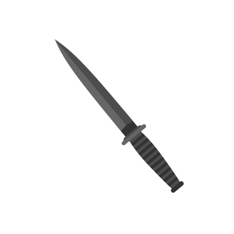 dagger flat design vector illustration isolated on white background. Knife flat sign design