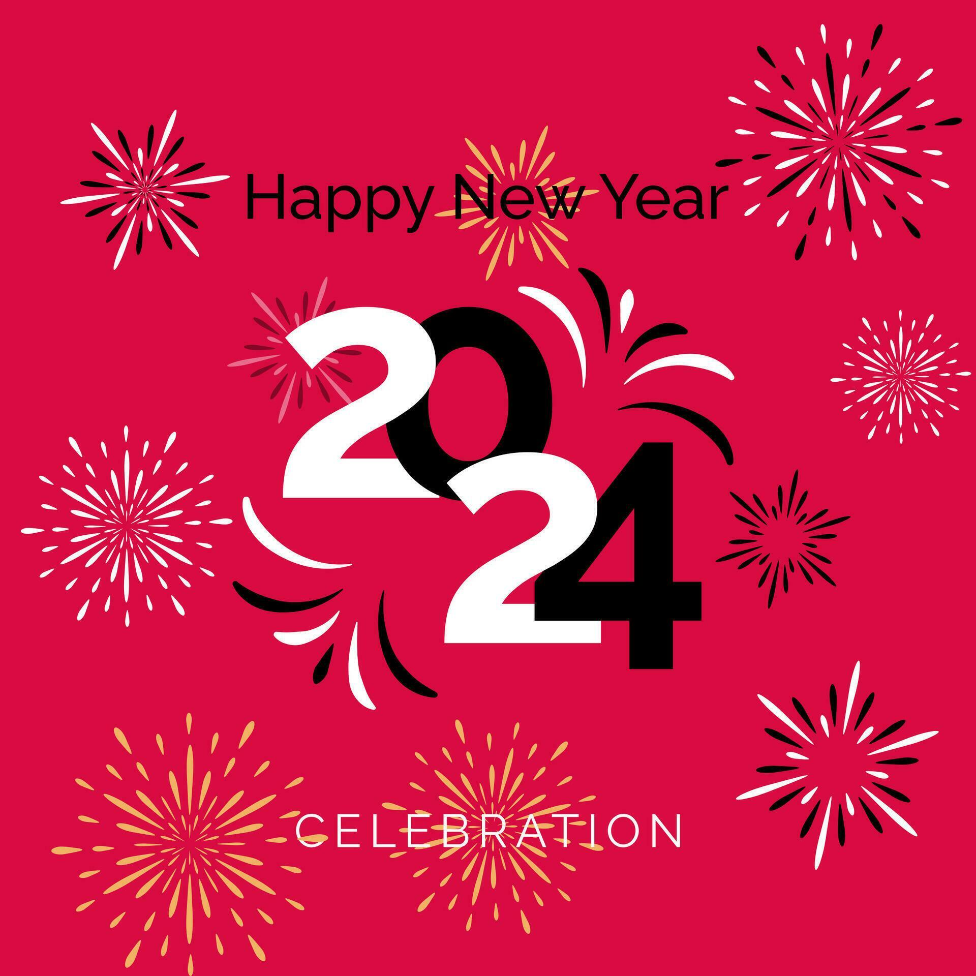 Happy holiday new year card 2024 festive celebration background