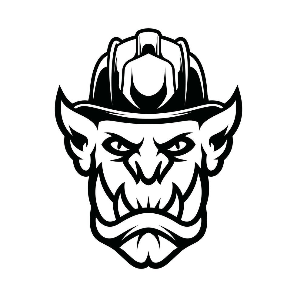 Ogre Firefighter Outline vector