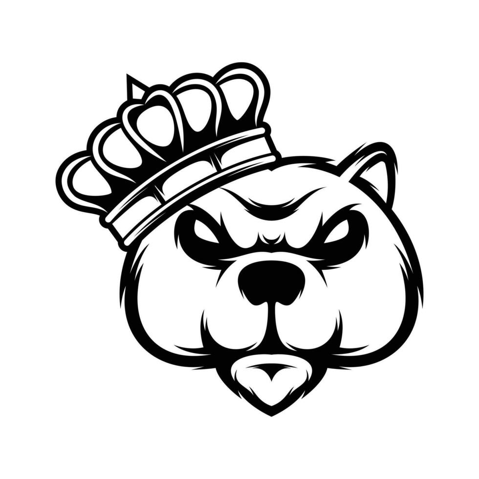 Bear King Outline vector