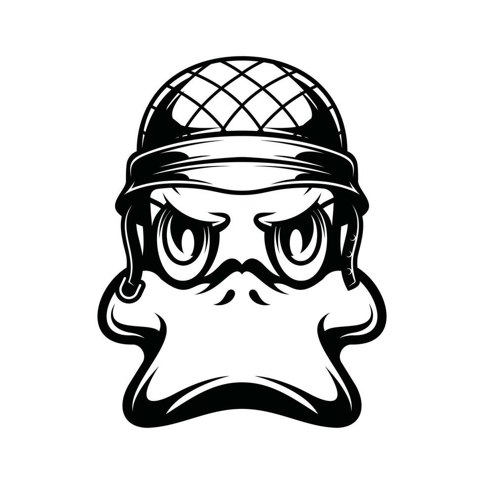 Duck Soldier Outline vector