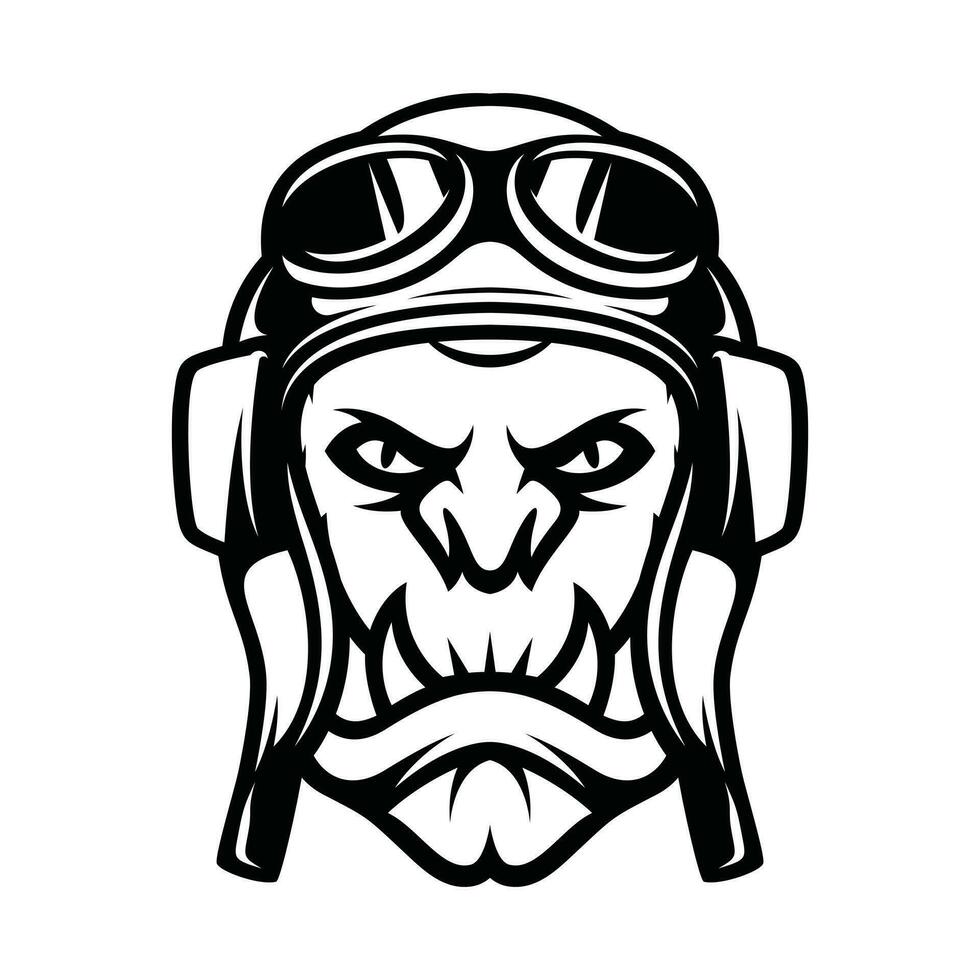 Ogre Pilot Outline vector