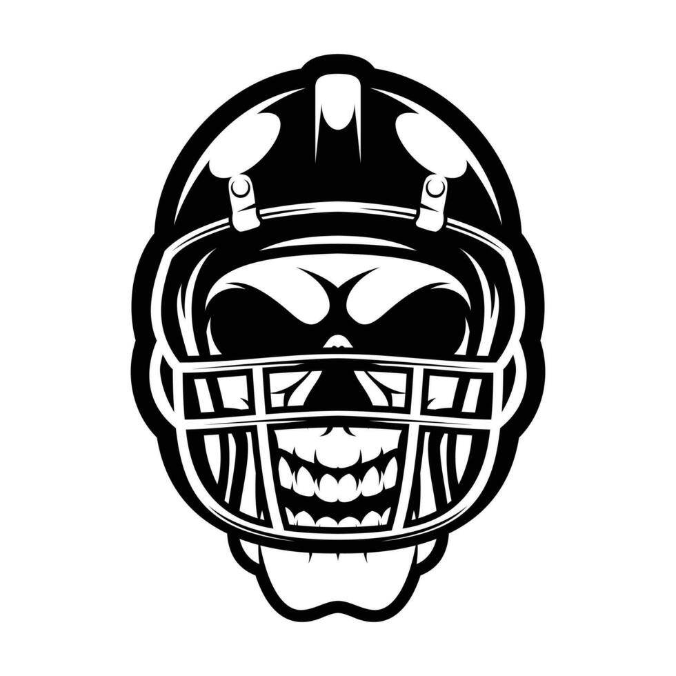 Skull Rugby Helmet Outline vector