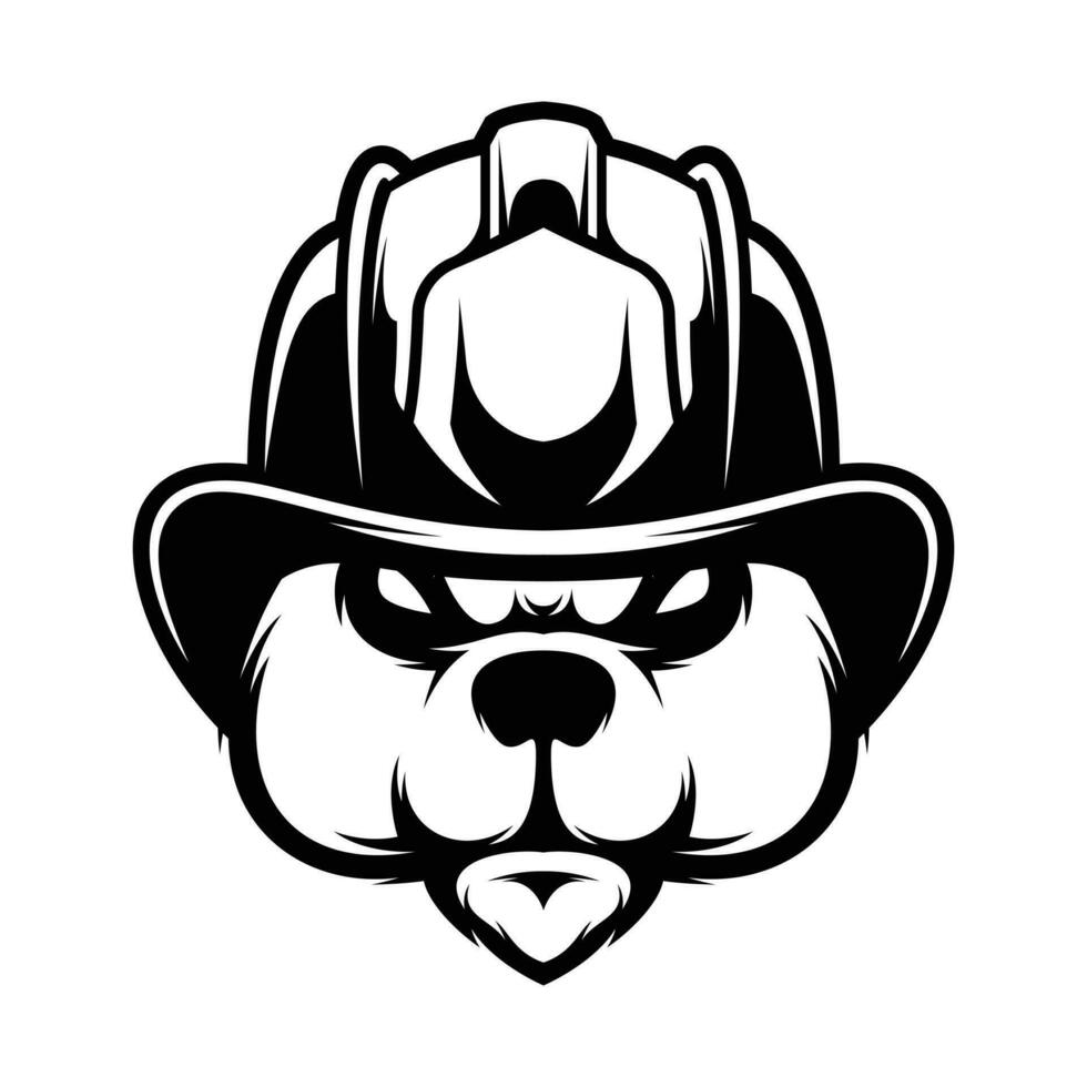 Bear Firefighter Outline vector