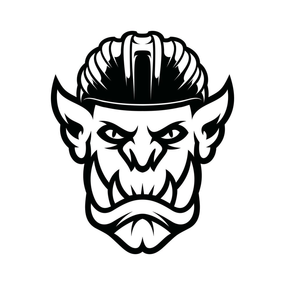 Ogre Bicycle Helmet Outline vector