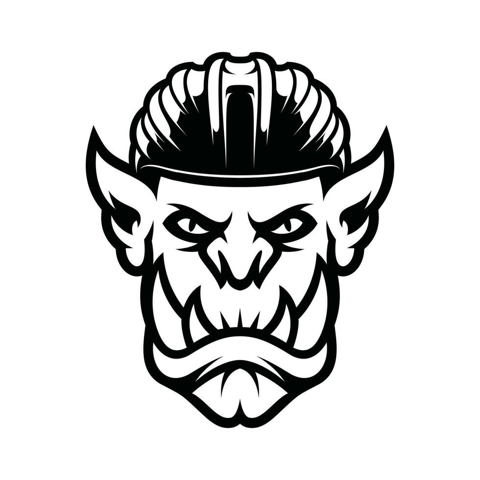 Ogre Bicycle Helmet Outline vector