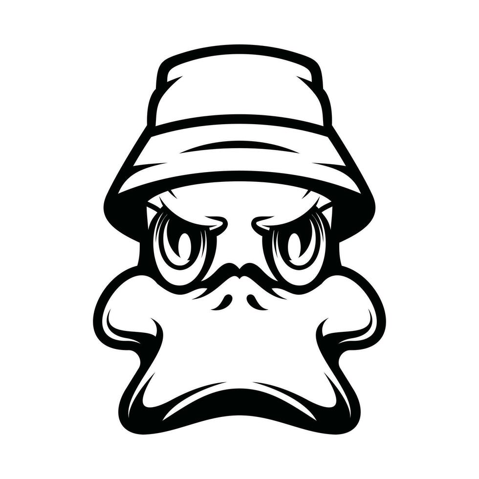 Duck Bucket Hat Outline vector