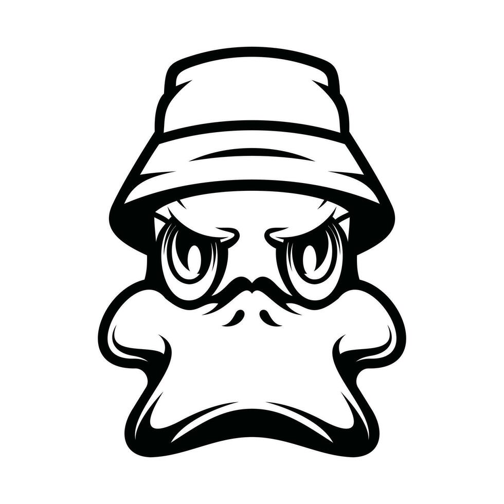 Duck Bucket Hat Outline vector