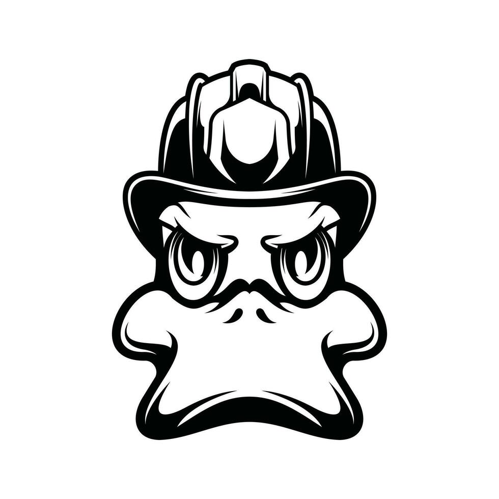 Duck Firefighter Outline vector