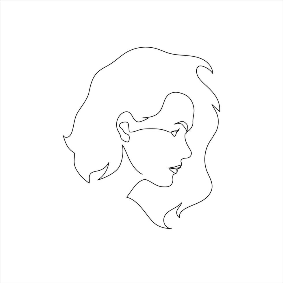 Girl line art stock vector