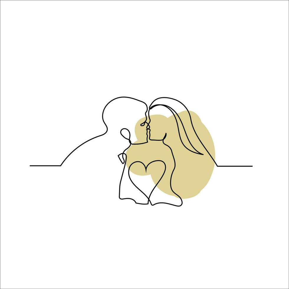 Couple line art stock vector