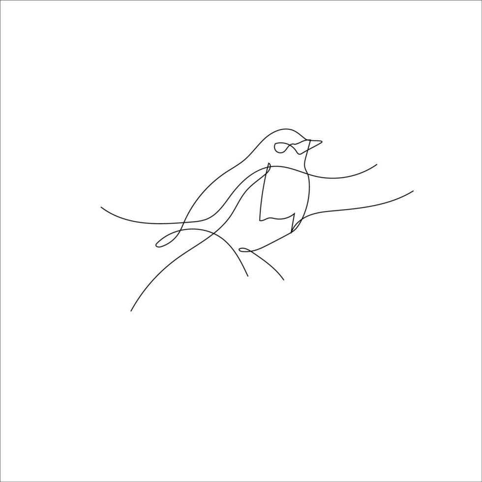Bird one line art stock vector
