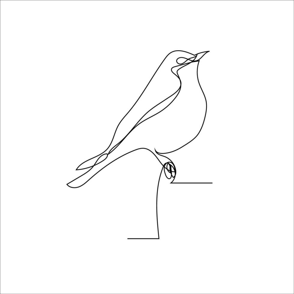 Bird one line art stock vector
