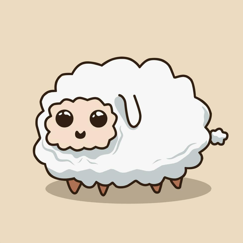 vector ilustración de un blanco dibujos animados oveja mascota