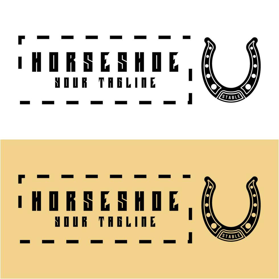 blacksmith horseshoe stable logo vector illustration design