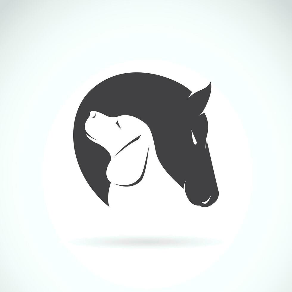 Vector of horse and dog on white background