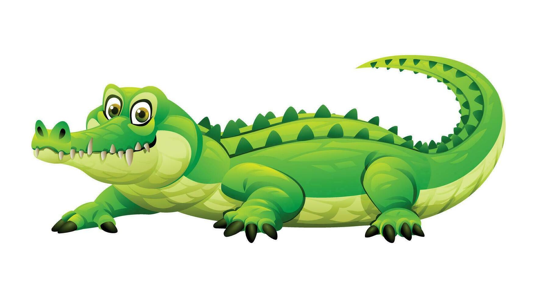 Crocodile vector cartoon illustration isolated on white background