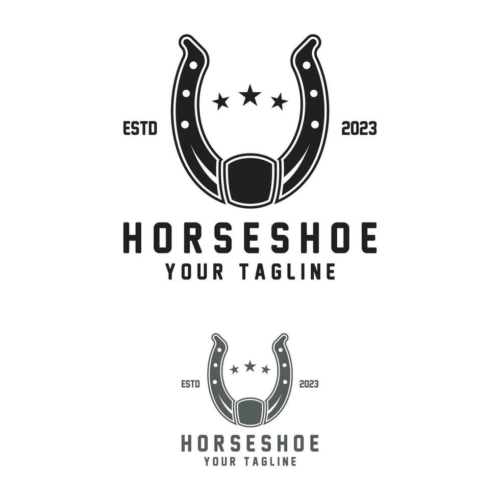 blacksmith horseshoe stable logo vector illustration design