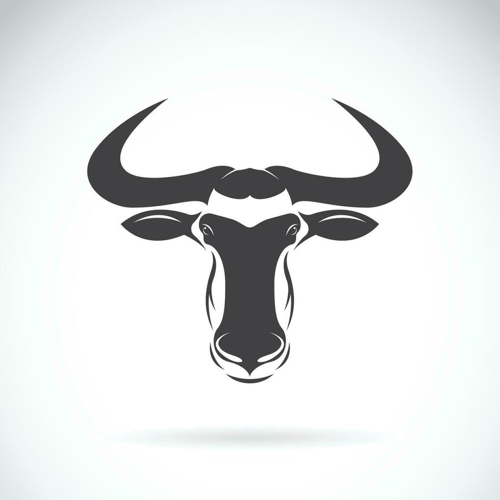Vector of a wildebeest head design on white background
