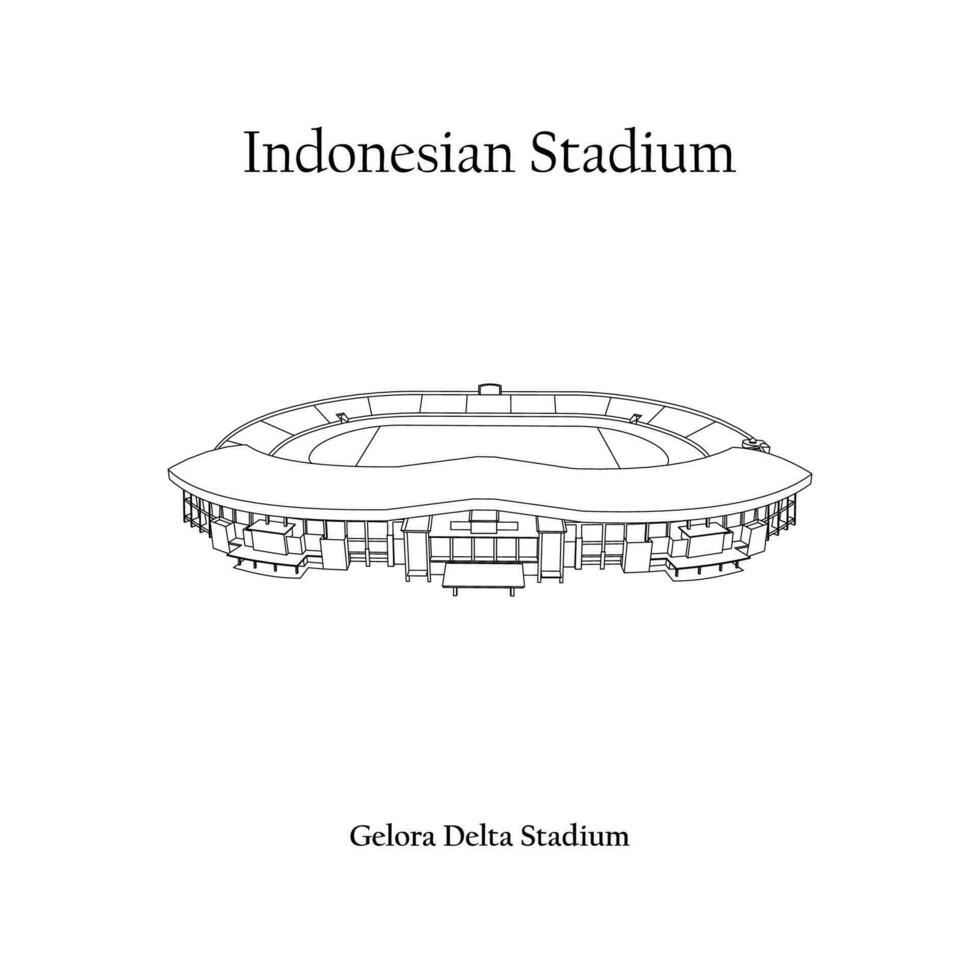 Graphic Design of the Gelora Delta Stadium, Sidoarjo City, Deltras Home Team. International football stadium in Indonesian. vector