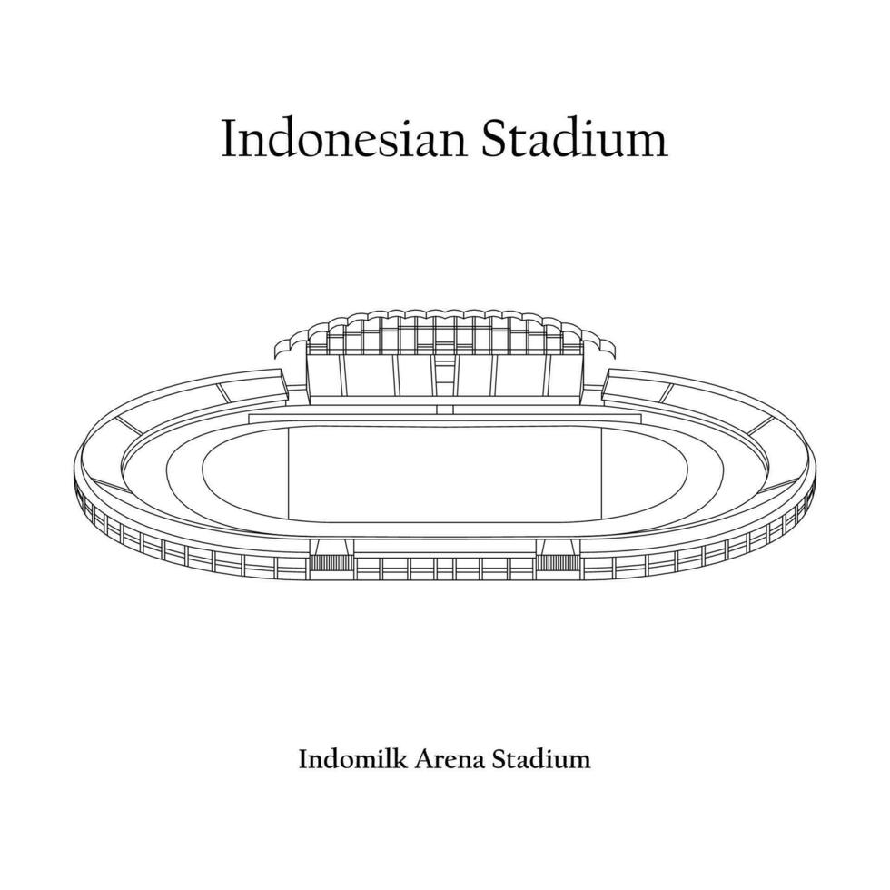 Graphic Design of the Indomilk Arena  Stadium, Tangerang City, Persita Tangerang Home Team. International football stadium in Indonesian. vector