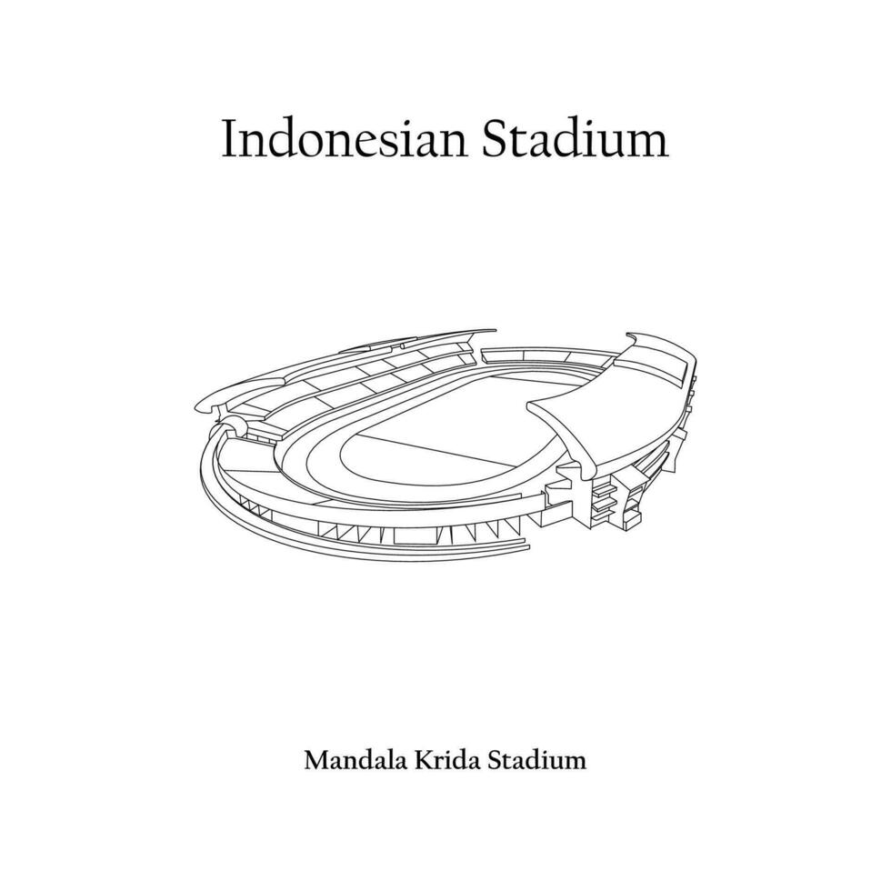 Graphic Design of the Mandala Krida Stadium, Yogyakarta City, PSIM Yogyakarya Home Team. International football stadium in Indonesian. vector