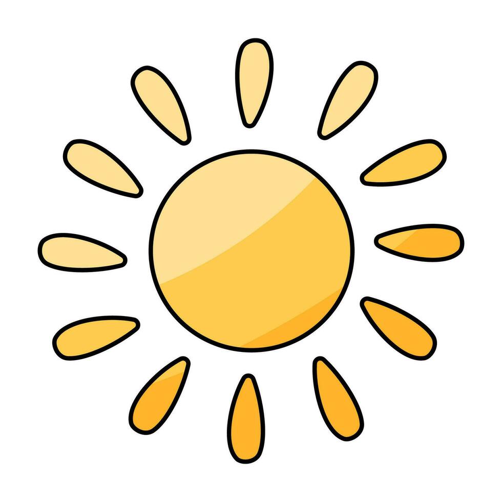 sun warm shine summer vacation icon element vector