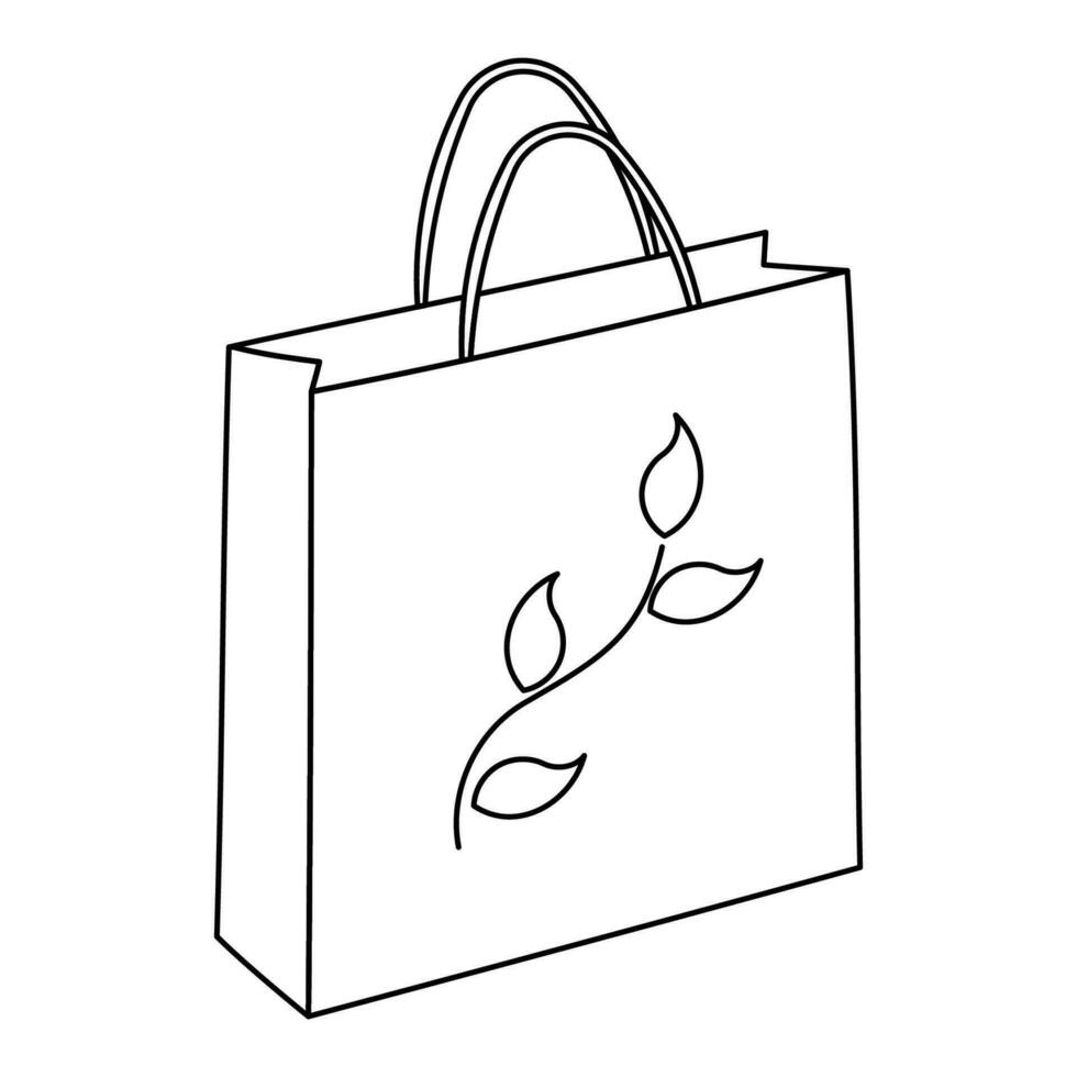 paper bag zero waste eco no plastic vector