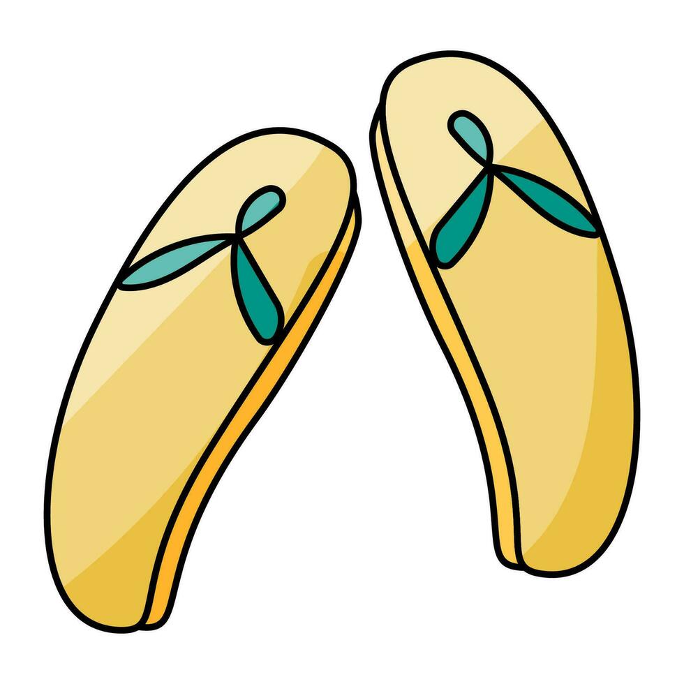 slippers flip flops summer beach shoes outdoor vector