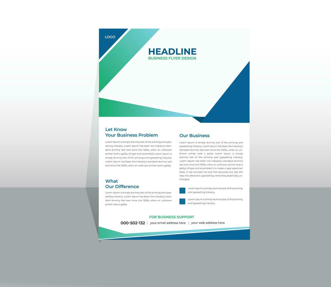 Corporate A4 Size Business Brochure Flyer  Free Vector Design Template