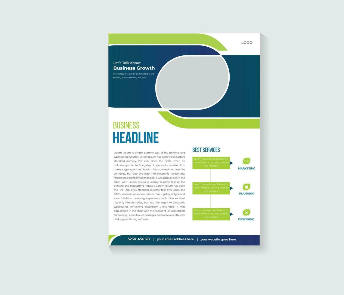 Simple A4 Size Minimal Business Flyer Brochure Design Template vector