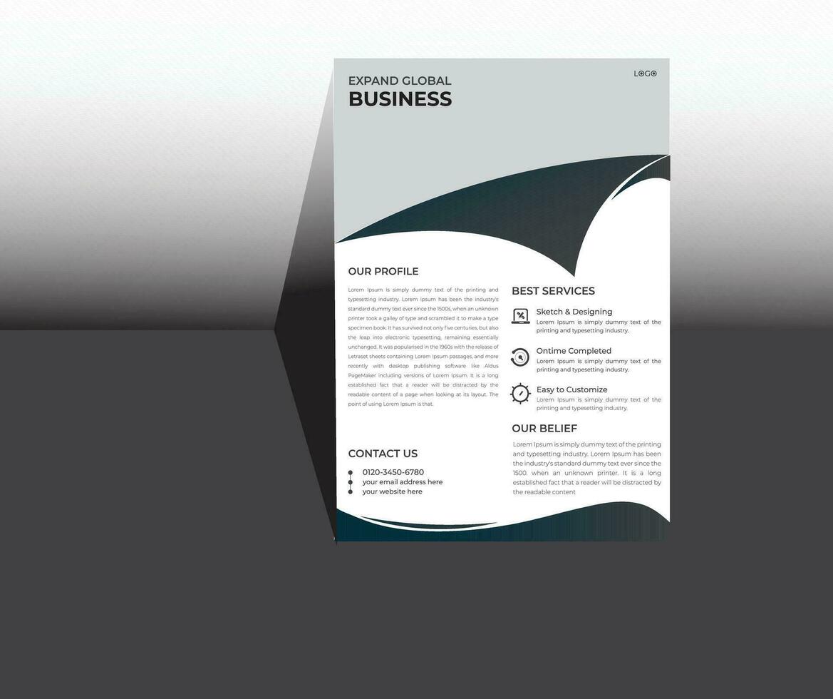 Simple A4 Size Minimal Business Flyer Brochure Design Template vector