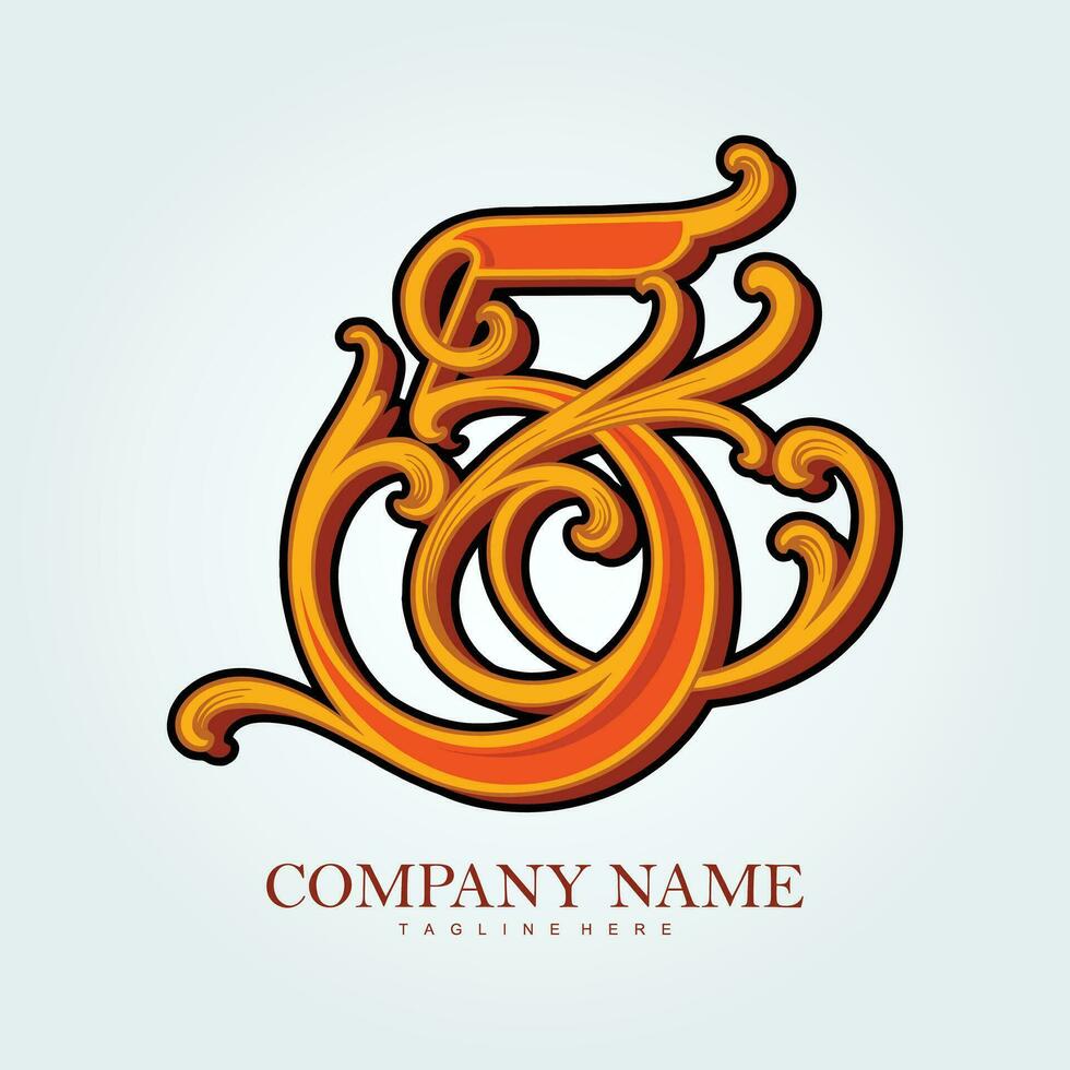 Luxury branding number 5 monogram logo vector illustrations for your work logo, merchandise t-shirt, stickers and label designs, poster, greeting cards advertising business company or brands.