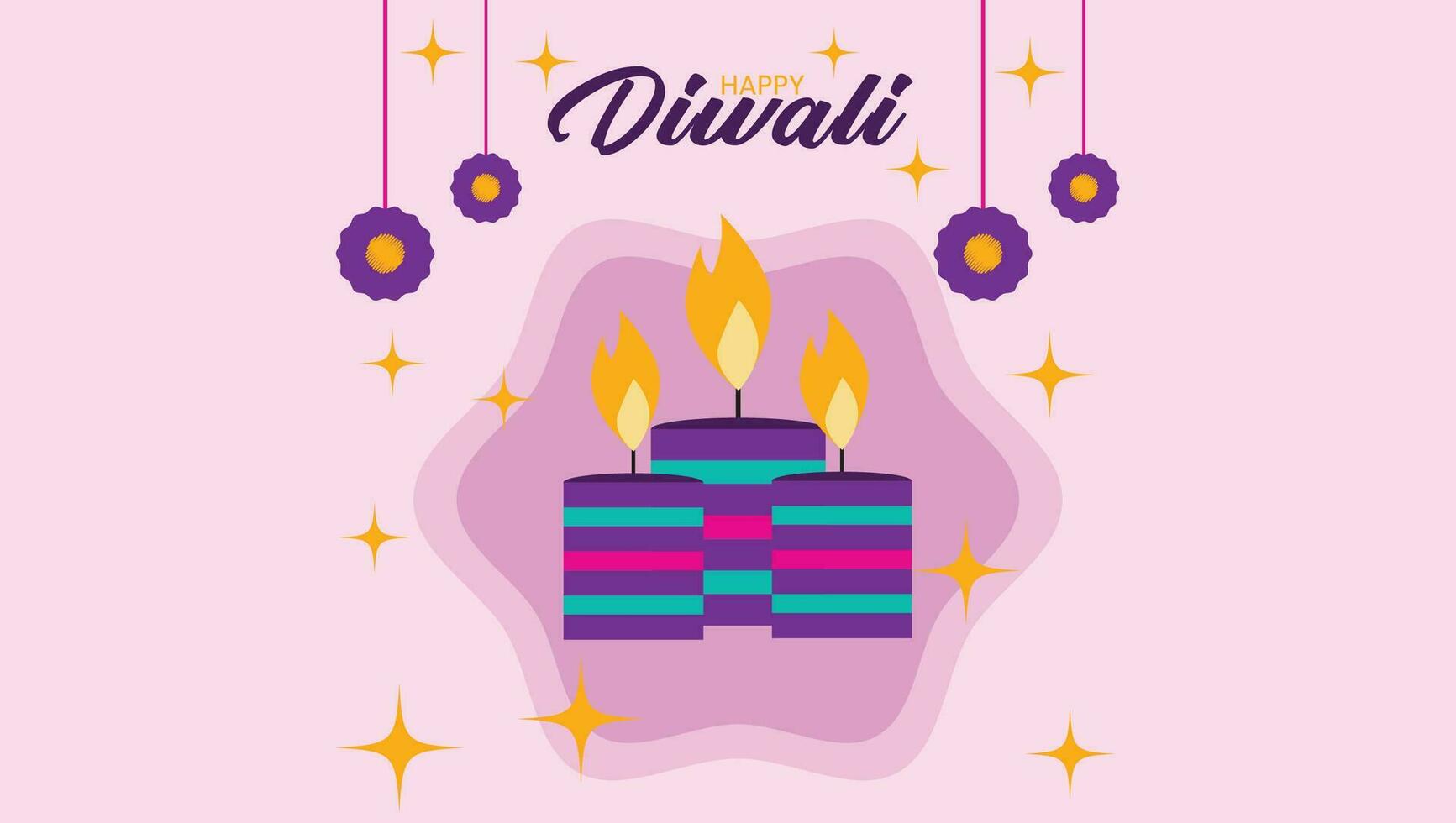 Happy Diwali Candle vector