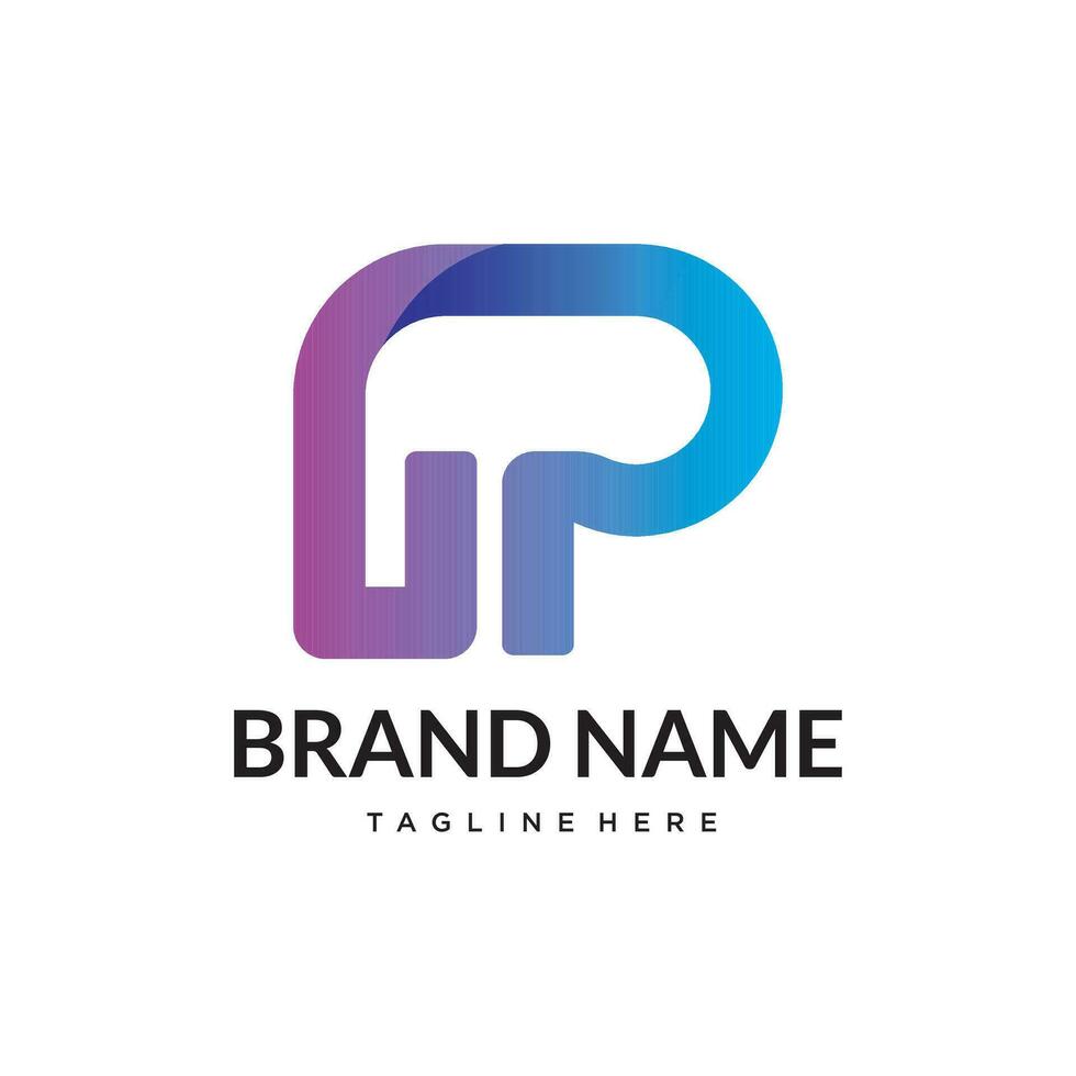 p j letter logo vector
