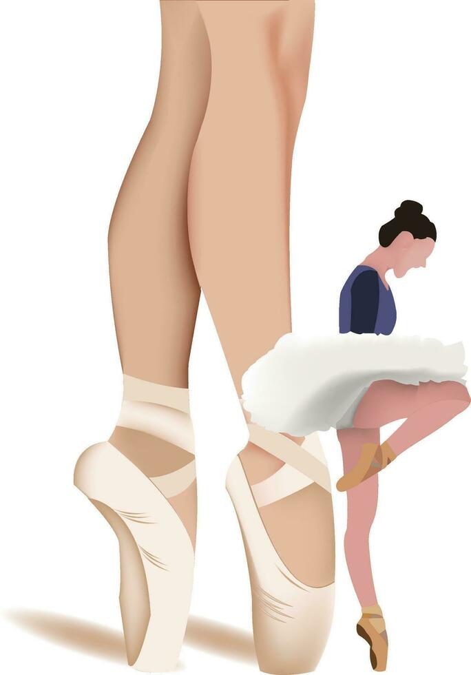 ballerina legs with dancer background vector