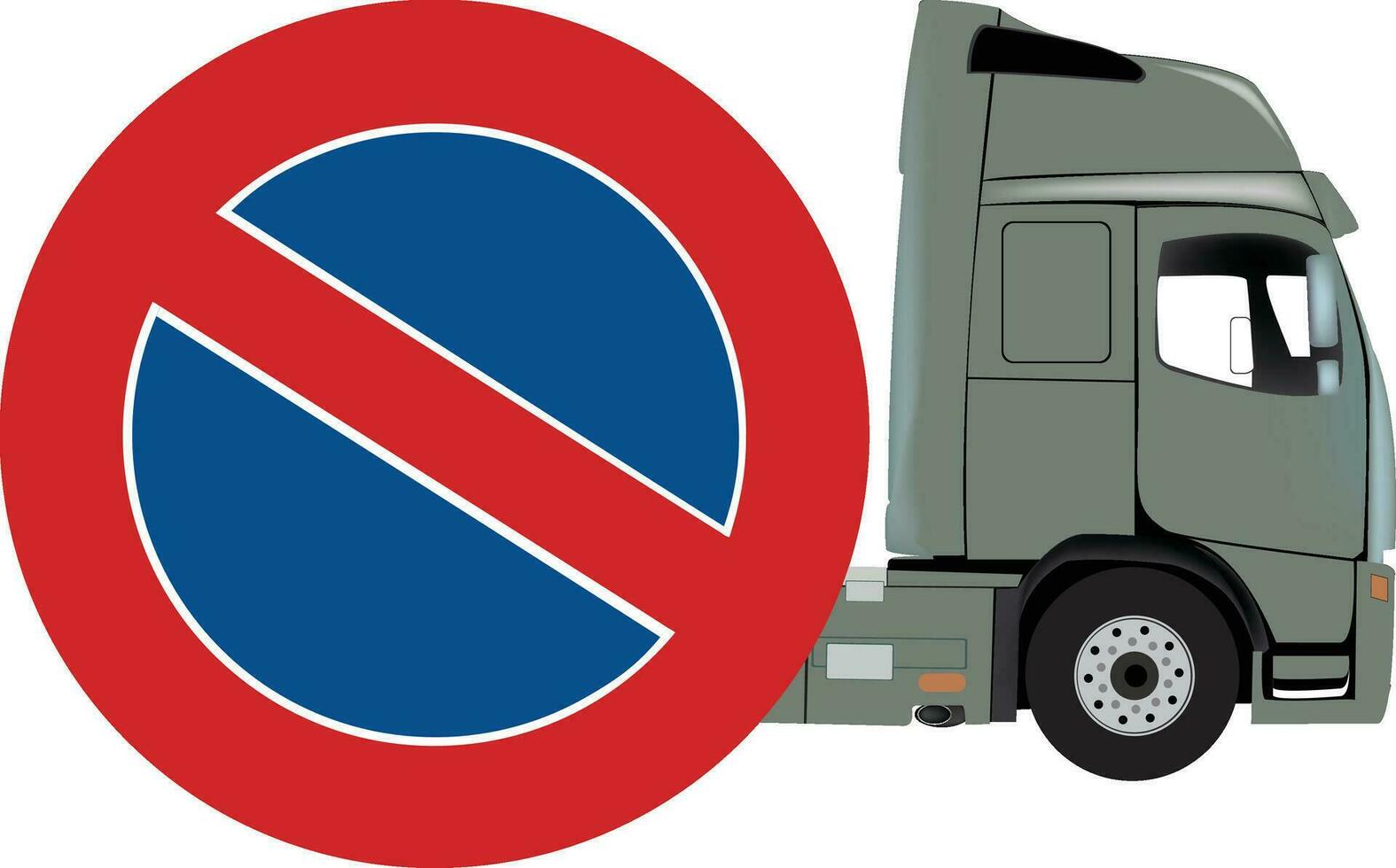 No parking sign for trucks- vector