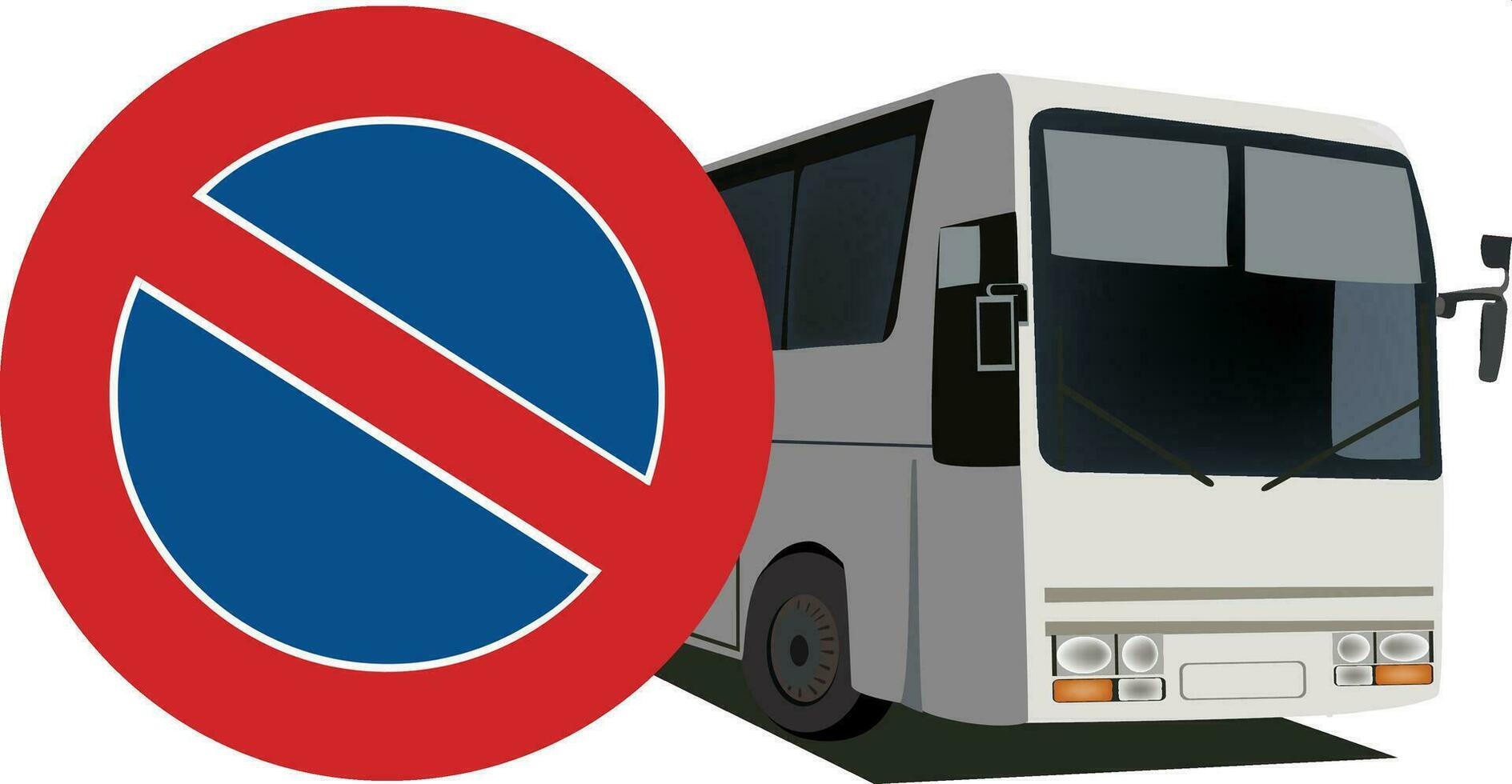 No parking sign for courier- vector